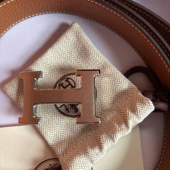 Brand New - Hermes H Belt Buckle & Reversible Leather Strap 32 mm - Picture 6 of 11